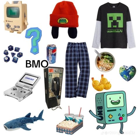 Cryptidcore Outfit, Bmo Adventure Time, Adventure Time Clothes, Enby Outfits, Shark Clothes, Downtown Outfits, Fits Clothes, Cartoon Outfits, Easy Halloween Costumes