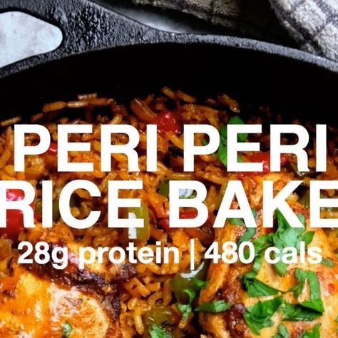 Peri Peri Rice Bake, Firehouse Meals, Protein Meal Prep, Peri Peri Sauce, Rice Bake, High Protein Meal, Peri Peri Chicken, Instagram Recipes, Dried Parsley