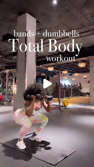 14K views · 3.5K likes | Hourglassbodyfitness (Fitness Coaching) on Instagram: "This Total Body Workout is such a good one y’all ‼️ It combines just a touch of cardio w/ fun + simple moves.  Grab a pair dumbbells and a plastic band and let’s get into this workout🙌🏾  Tips: 📌 use 10 lb dumbbells on all exercises w/ the exception of the triceps extension exercise (you can increase your weights on this one—I’m using 20 lb dumbbells in the video) 📌 keep your legs as straight as possible during the seated leg lifts. This will work your abs INTENSELY (you’ll see😉) 📌 feel free to substitute 5 lb ankle weights for the bands 📌 if you’re feeling workout burnout, find fun ways (like this!) to switch things up and make your workouts interesting again… . . 🖤 my 4 Week Abs Program is a must have Exercise With Dumbbells, Total Body Workout At Gym, Total Body Workout At Home, Abs Program, Dumbbell Workout At Home, Gym For Beginners, Full Body Dumbbell Workout, Ankle Weights, Resistance Band Workout