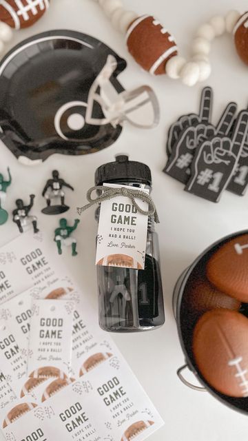 Party favors for a First Year Down 🏈 party! First Year Down Party Favors, 1st Down Football Birthday Party Favors, Boys Sports Birthday Party Ideas, Sports First Birthday Party, First Year Down Birthday Party, First Year Down, Football Birthday Party Favors, First Down Birthday Party, First Birthday Party Favors