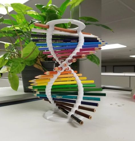 Dna Model Project Ideas Biology, Dna Model Project Ideas, Biology Decorations, Dna Double Helix Model, Model Dna, Dna Model Project, Dna Project, Biology Projects, Drukarka 3d