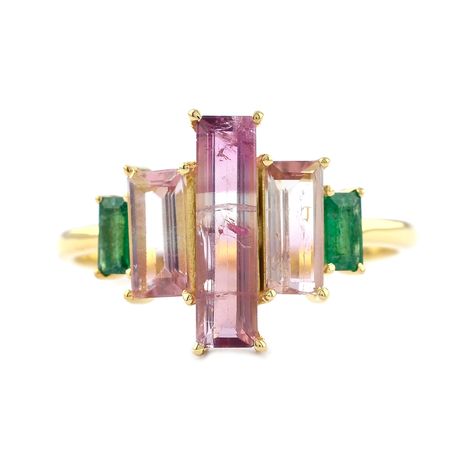 Green Tourmaline Baguette Ring, Multicolor Tourmaline Ring Jewelry, Elegant Baguette-cut Tourmaline Jewelry, Rectangular Tourmaline Gemstone Ring, Green Tourmaline Multi-stone Emerald Ring, Emerald Ring Gold, Promise Ring Gift, Zambian Emerald, Garnet Earrings