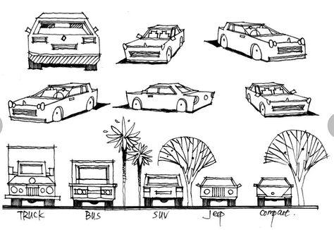 Vehicle Architecture Drawing, Car Entourage Architecture Drawing, Vehicle Entourage Architecture, Car Entourage Architecture, Car Architecture Drawing, Car Entourage, Art Markers Drawing, Sketch Free, Human Sketch