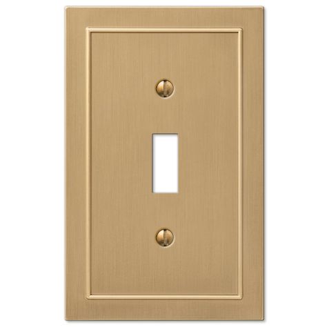 Amerelle Bethany 1-Toggle Wall Plate-Brushed Bronze Cast Covers, Electrical Box Cover, Bronze Mirror, Allen Roth, Classic Wall, Champagne Bronze, Wall Plates, Metal Texture, Brushed Bronze