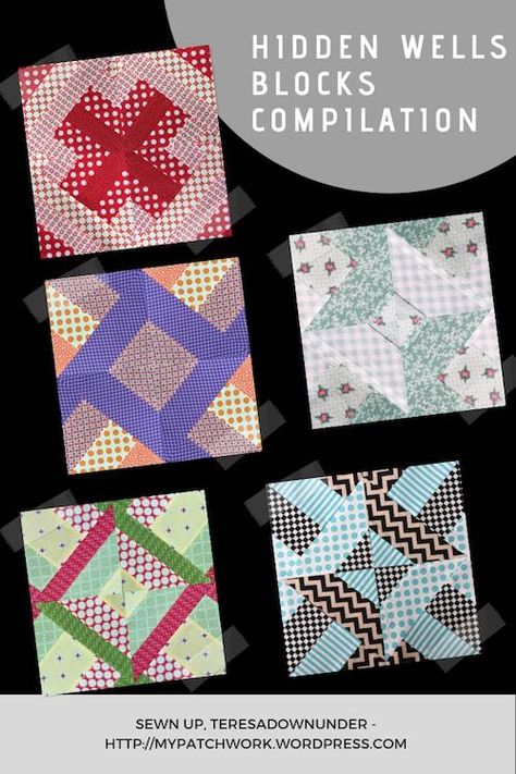 Hidden Wells Quilt Pattern Tutorials, Hidden Wells Quilt, Hidden Wells Quilt Pattern, Backing A Quilt, Patchwork Quilting Designs, Patchwork Tutorial, Crazy Quilt Blocks, Jelly Roll Quilt Patterns, Jellyroll Quilts