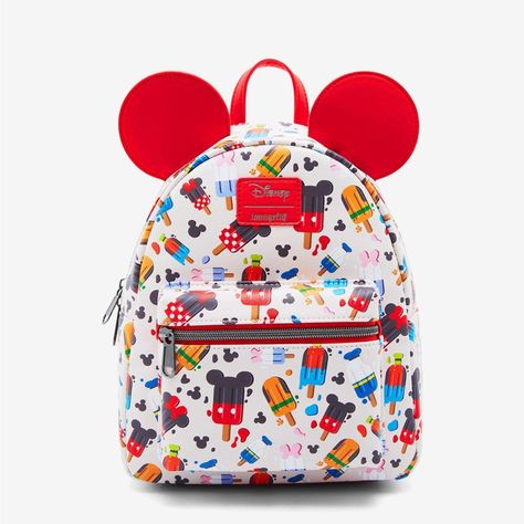 Making Your Way To The Disney Parks This Summer? Don't Forget To Bring Along Your Snack Money And Other Essentials! This Mini Backpack Features An Allover Print Of The Sensational Six Depicted As Popsicles And Mouse Ear Appliqu Detailing Up Top. Comes With Adjustable Straps, Interior Zipper Pocket, Front Zipper Pocket And A Top Carrying Handle. 8 1/2'' X 5'' X 10 1/2'' Polyurethane Adjustable Straps Interior Drop Pocket Imported By Loungefly Disney Bags Backpacks, Loungefly Bag, Disney Bag, Loungefly Disney, Backpack Brands, Mickey Mouse And Friends, Zipper Wallet, Herschel, Mini Backpack