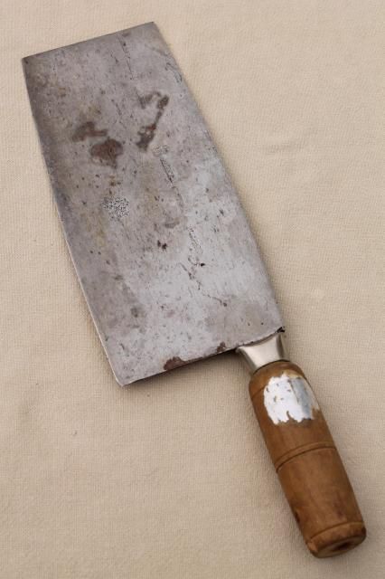 vintage Chinese chef's knife cleaver Hong Kong carbon steel blade asian cooking Cleaver Knife, Butcher Knife, Japanese Knife, Chefs Kitchen, Chinese Cooking, Asian Cooking, Knife Sharpening, Food Culture, Chef Knife