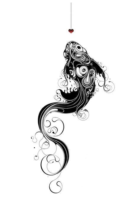 by Si Scott  (would be a lovely tattoo) Scott Tattoo, Si Scott, 42 Tattoo, Koi Tattoo, Stil Inspiration, Wow Art, Zentangle Art, Kirigami, Fish Art