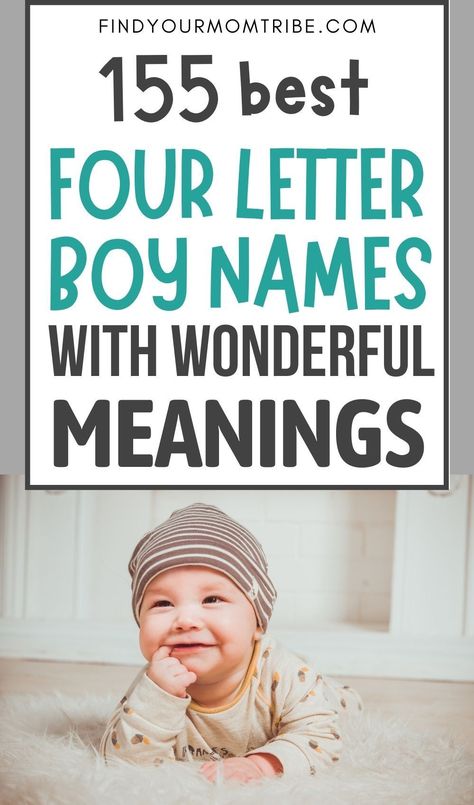 Searching for the perfect short name for your little one? Check out this list of adorable 4 letter boy names for your little champion! 4 Letter Boy Names, Boy Name Meanings, Short Names, Name Inspiration, Unique Names, Names With Meaning, Boy Names, Baby Names, Little One