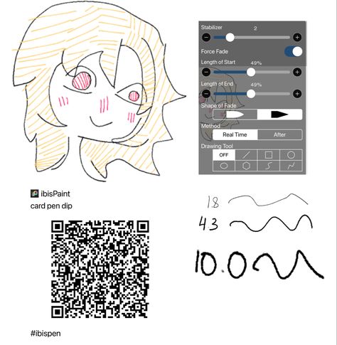 Gel Pen Ibispaint, Ibis Pens, Ibispaint Brush, Brush Codes, Ibis Brushes, Ibis Paint, Silly Pictures, Art Tutorial, Qr Codes