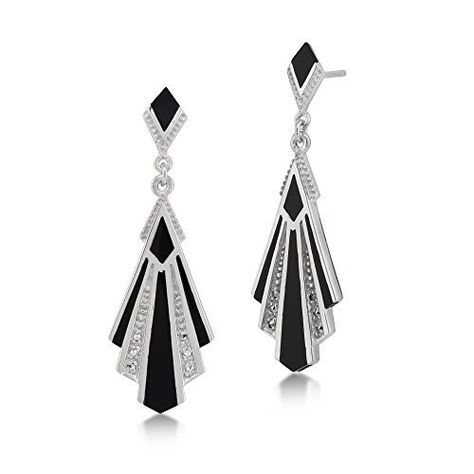 Gemondo Art Deco Drop Earrings, Sterling Silver 2.3ct Black Onyx and 0.13ct Marcasite Earrings ** You can get more details by clicking on the image. #bracelets Art Deco Inspired Jewelry, Art Deco Drop Earrings, Bijoux Art Deco, Art Deco Jewelry Vintage, Marcasite Earrings, Statement Art, Art Nouveau Jewelry, Art Deco Stil, Estilo Art Deco