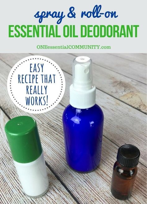 Easy 2-Ingredient Essential Oil Deodorant Recipe (spray and roll-on) - ONE essential COMMUNITY Diy Deodorant Spray, Kids Deodorant, Diy Natural Deodorant, Essential Oil Deodorant, Homemade Deodorant Recipe, Magnesium Deodorant, Deodorant Recipe, Magnesium Bath, Deodorant Recipes