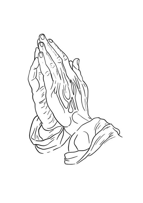 Praying Hands Tattoo Stencil, Praying Hands Tattoo Design Ideas, Tattoo Stencils Outline Design, Prayer Hands Tattoo, Pray Tattoo, Praying Hands Tattoo Design, Traditional Tattoo Black And White, Dragon Tattoo Drawing, Mom Dad Tattoo Designs