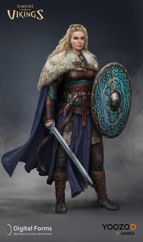 ArtStation - Characters for Simure Vikings game, Digital Forms Simure Vikings, Viking Warrior Woman, Viking Cosplay, Viking Character, Vikings Game, Norse Myth, Viking Women, Heroic Fantasy, Art Outfits