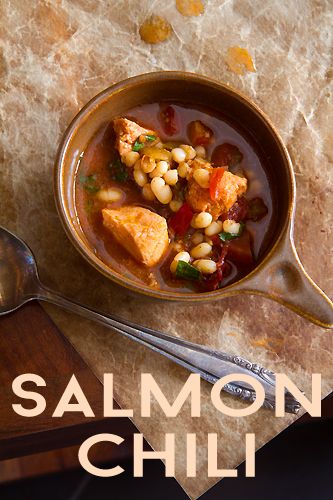 Salmon Chili, Chili Salmon Recipe, Cauliflower Soup Recipes, King Salmon, Cauliflower Soup, Stuffed Poblano Peppers, Just Cooking, Chili Recipes, Chana Masala