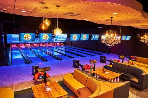 Bowling Photography, Home Bowling Alley, Bowling Ideas, Bowling Equipment, Brunswick Bowling, Bar House, Bocce Ball Court, Bowling Center, Upscale Furniture