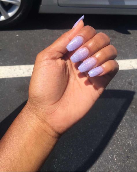 Lavender Almond Nails With Glitter, Lavender Prom Nails, Lavender Glitter Nails, Nails Coffin Shape, Light Purple Nails, Shape Nails, Lavender Haze, Formal Nails, Ombre Nails Glitter