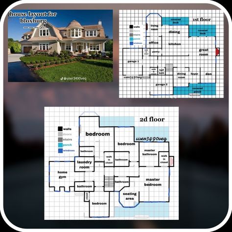 Gossip Girl Bloxburg, Bloxburg Blueprints 1 Story Small, Bloxburg House Layouts Blueprint, Vintage Bloxburg House Ideas Layout, Bloxburg Old Money House Layout, Bloxburg Home Layout 2 Story Mansion, Bloxburg House Floorplan, Bloxburg Layout Ideas 2 Story Mansion, Bloxburg Family Home Layout