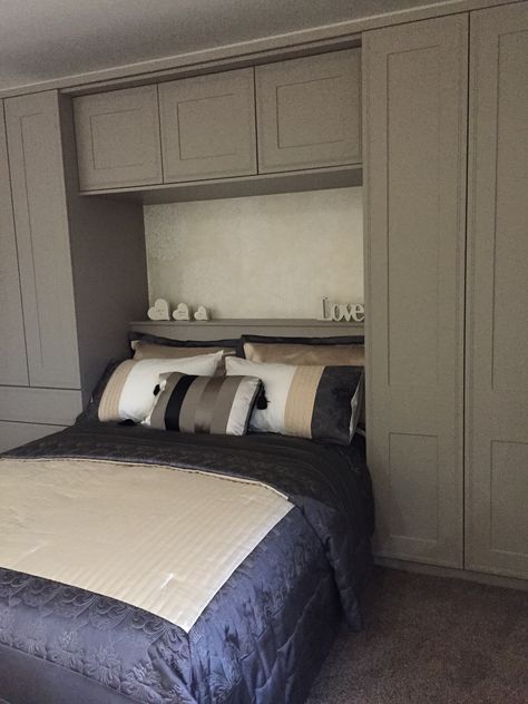 Overhead Cupboards Bedroom, Bed Overhead Storage, Bedroom Overhead Storage, Overbed Wardrobe Small Spaces, Bedroom With Overhead Storage, Overhead Bed Storage, Overhead Wardrobe Bedroom, Overhead Storage Bedroom, Open Closet Organization