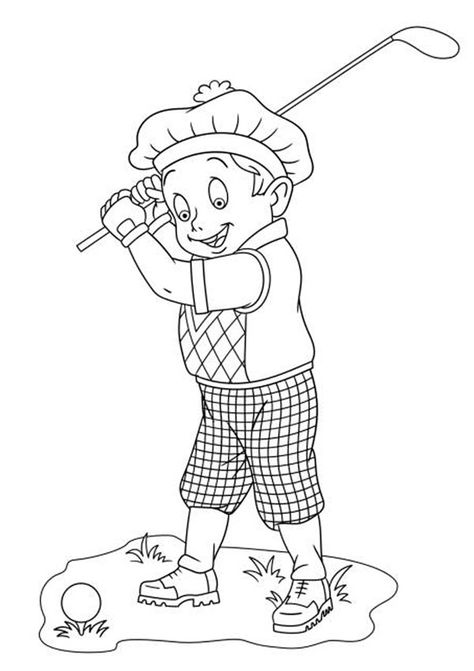 Happy Golfer Coloring Page for Kids Golf Coloring Pages Free Printable, Golf Coloring Pages, Spanish Classroom Posters, Sports Coloring Pages, Coloring Page Free Printable, Cartoon Coloring, Rock Ideas, Spanish Classroom, Cartoon Coloring Pages