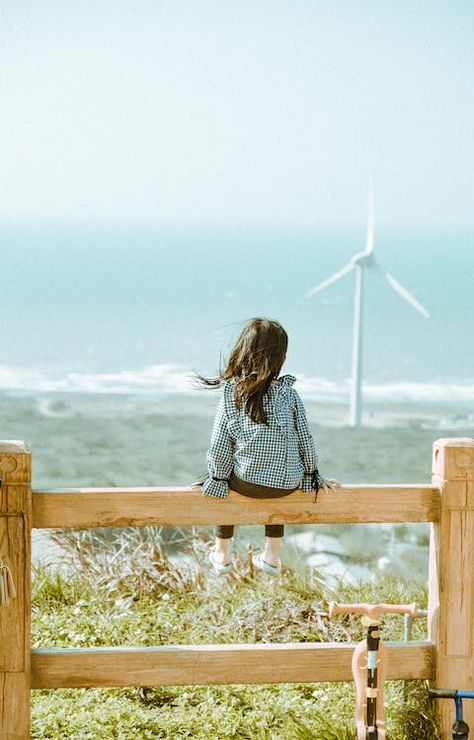 People Facing Backwards, Sitting Poses Back View, Person Sitting On Ledge, Person Sitting Back View, Sitting Pose Reference Back View, Person Back View, Sitting Back View, Aesthetic Fence, Place Reference