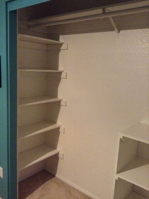 Closet Shelves Diy, Storage Closet Ideas, Closet Shelving Ideas, Small Closet Makeover, Closet Redo, Closet Shelving, Closet Planning, Closet Design Layout, House Interior Design Styles