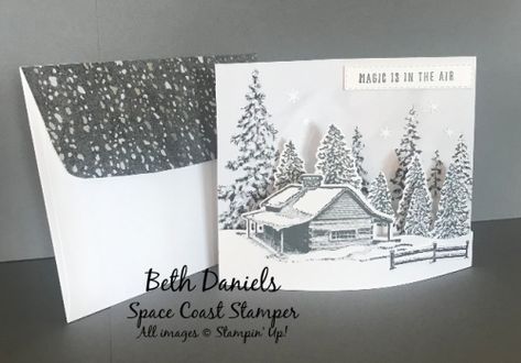 Cabin Fun, Cabin Christmas, Stampin Up Christmas Cards, Christmas Card Crafts, Stampin Up Christmas, Fancy Fold Cards, Christmas Cards To Make, Stamping Up Cards, Card Making Techniques