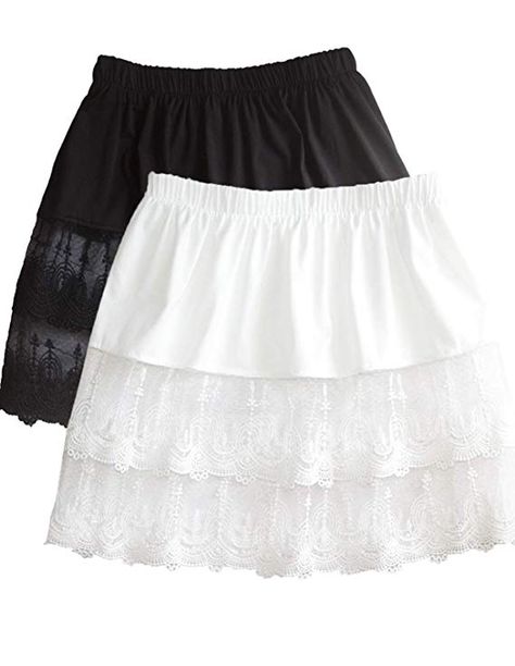 Women's Lace Extender Mini Lace Skirts Half Slip Extra Length Plus Size at Amazon Women’s Clothing store: Lace Skirt Extender, Lace Shirt Extender, Skirt Extender, Shirt Extender, Irregular Skirt, Skirt Blouse, Long Tank Tops, Half Slip, Skirt And Blouse