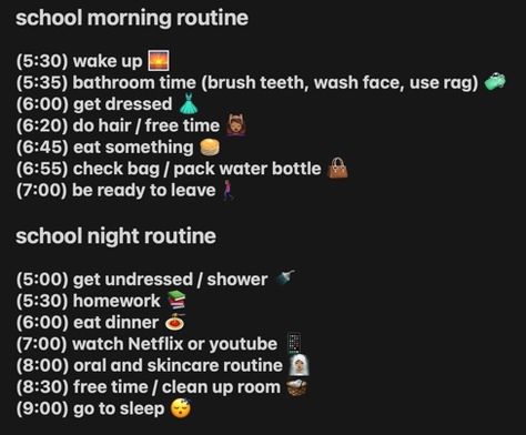 school morning routine and after school routine for middle school and high school students. Morning Routine As A Student, High School Routine Morning, Study Routine Student High Schools, School Routines For High School, School Schedule Highschool, Student Night Routine, Schedule For Students, Morning Routine Highschool, School Morning And Night Routine