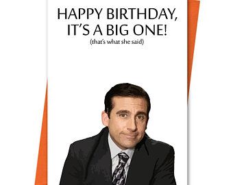 Michael Scott Birthday, The Office Happy Birthday, Fiance Birthday Card, The Office Us, Office Birthday Party, Office Tv, Husband Card, Office Birthday, Birthday Cards For Boyfriend