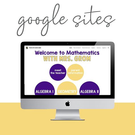 Custom, affordable teacher google site templates that get your class website up and running for digital learning and back to school quickly. Google Sites Templates, Google Site Templates, Class Website, Webpage Template, 2nd Grade Math Worksheets, Teacher Templates, Template Site, Tech Tips, Library Ideas