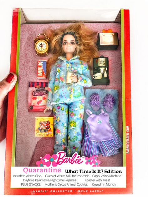 Quarantine Barbie What Time Is It? Edition Humor Barbie, Barbie E Ken, Barbie Y Ken, Circus Animal Cookie, Barbie Funny, Bad Barbie, Cappuccino Machine, Circus Animals, What Day Is It