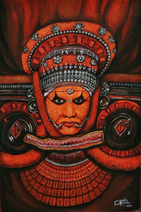 #theyyam #acrylicpainting #keralaGodsOwnCountry | Geometric art prints, Canvas art painting, Folk art painting Kathakali And Theyyam Drawing, Pooram Kerala Painting, Theyyam Mural Painting, Kadhakali Paintings On Canvas, Muthappan Theyyam Painting, Muthappan Drawing, Kadhakali Paintings, Theyyam Wallpaper, Theyyam Paintings