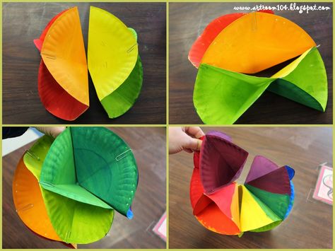 Art Room 104: 5th Grade: 3-D Color Wheel Tutorial Color Projects For Elementary, Color Wheel Art Projects 3d, Color Wheel Art Projects, Color Wheel Projects, Color Art Lessons, Color Wheel Art, Color Lessons, Color Wheels, 3d Color