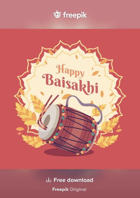 Happy Baisakhi, Poster Template, Graphic Resources, Vector Free, How To Draw Hands, India, Quick Saves