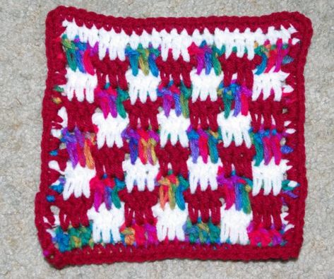 Boucan Stitch Pattern Afghan Square Free Afghan Crochet Patterns, Afghan Patterns Free, Crochet Patterns Baby, Baby Afghan Patterns, Bobble Stitch Crochet, Square Crochet Pattern, Crochet Squares Afghan, Crocheted Blankets, Crochet Blanket Designs