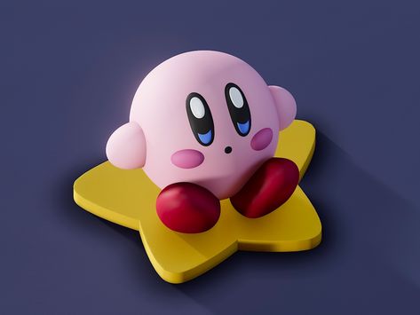 Kirby Sitting, Kirby Nintendo, 3d Printing Projects, The Model, Kirby, Game Character, 3d Printing, Figurines, Sculpture