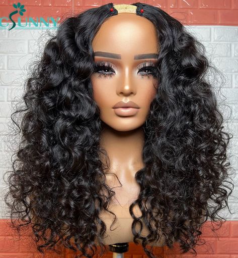 Click to see more pictures V Part Wig, Part Wigs, Loose Deep Wave, Styling Mousse, U Part Wig, U Part, U Part Wigs, Curly Human Hair Wig, Color Your Hair