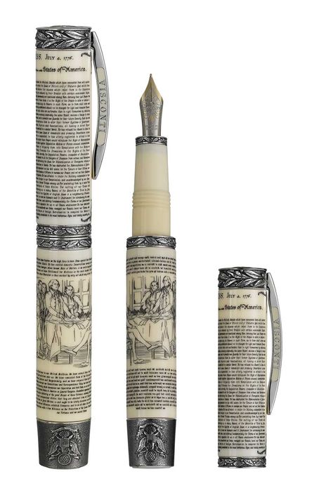 Visconti Fountain Pen, July 4 1776, Expensive Pens, Fountain Pen Drawing, Best Fountain Pen, The Declaration Of Independence, Fancy Pens, Handcrafted Pens, Unique Pens