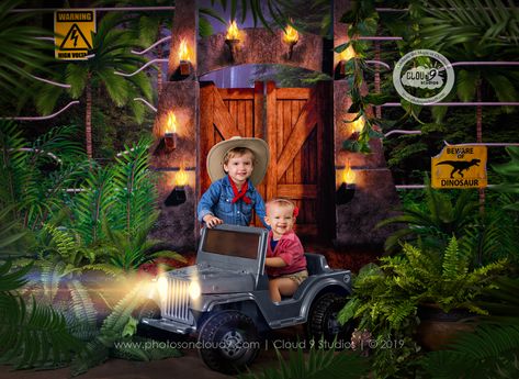 Jurassic Adventure Wrap-Up - Cloud 9 Studios - Wesley Chapel, Florida Jurassic Park Photoshoot, Jurassic Park Fanart, Dinosaur Photoshoot, Dino Photoshoot, Dino Pictures, Dinosaur Birthday Party Food, Wesley Chapel Florida, Dinosaur Birthday Theme, Theme Photography