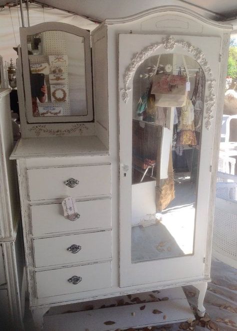 Wardrobe Painted, Tin Panel, Armoire Wardrobe, Cute Furniture, Painted Cottage, Dream Furniture, Shabby Chic Dresser, Accent Chest, Cute Room Ideas