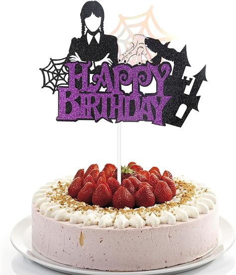 Yiran 1pc Wednesday Theme Happy Birthday Cake Topper Glitter Spider Web Thing Hand Castel Wednesday Girl Cake Pick Addams Family Cake Decorations for Fantasy Girls Kids Birthday Party Supplies : Amazon.co.uk: Grocery Addams Family Cake, Glitter Spider Web, Addams Family Theme Party, Wednesday Theme, 10th Birthday Cake, Thing Hand, 10 Birthday Cake, Family Cake, Happy 10th Birthday