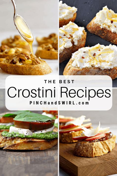 Easy and fabulous Crostini Recipes! Of so many appetizers, crostini and bruchetta are always crowd pleasing finger foods. I'll show you how to make them perfect every time! Easy Crostini, Bruchetta Appetizers, How To Make Crostini, Crostini Toppings, Crostini Appetizers, Gluten Free Puff Pastry, Crostini Recipes, Recipes Quick, Christmas 2020