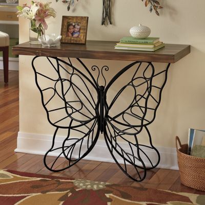 Butterfly Console Table Iron Console, Iron Console Table, Butterfly Table, Wood Accent Table, Design Toscano, Entry Table, Wood Console Table, Butterfly Chair, Wood Console