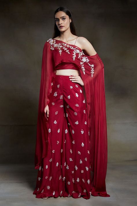 Peacock Couture, Silk Sharara, Embroidered Sharara, Sharara Pants, Pink Peacock, Simple Pakistani Dresses, Draped Top, Half Skirt, Pants Fit