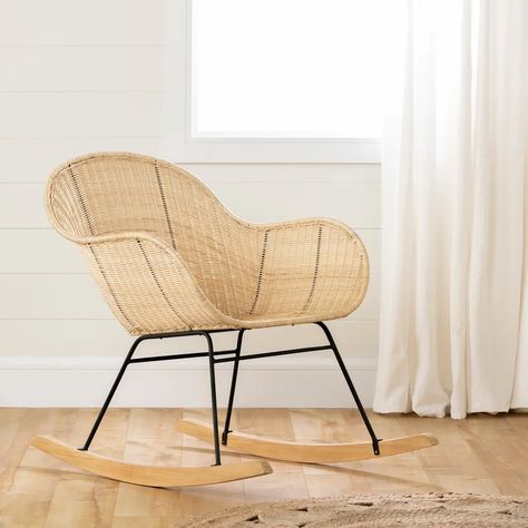 South Shore Balka Reclining Rocking Chair | Wayfair Reclining Rocking Chair, Chair Rattan, Rattan Rocking Chair, Rattan Bar Stools, Fallen In Love, Wicker Chairs, Outdoor Rocking Chairs, Camping Chairs, Rocking Chairs