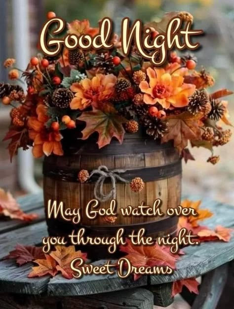 Goodnight Sweet Dreams Quotes, Goodnight Blessings, Sweet Dream Quotes, Autumn Poems, Sunday Morning Quotes, Beautiful Good Night Quotes, Good Night Funny, Beautiful Good Night Images, Fall Images