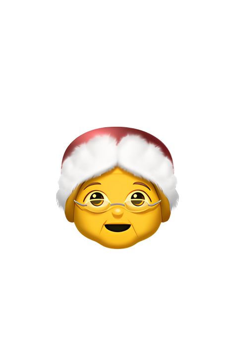 The emoji 🤶 depicts Mrs. Claus, the wife of Santa Claus. She is shown as an older woman with white hair, wearing a red and white Santa hat with a white fur trim. She has rosy cheeks and a warm smile on her face. She is also wearing a red dress with a white apron and white cuffs. Overall, the emoji portrays a jolly and festive image of Mrs. Claus. Iphone Stickers Emoji Christmas, New Christmas Emojis, Holiday Emojis, Christmas Emojis, Woman With White Hair, Emojis Iphone, Apple Emojis, Emoji Christmas, Iphone Emoji