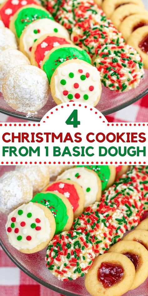 Multi Cookie Dough Recipe, Secret Kiss Cookies, Simple Cookie Dough Recipe, Christmas Cookie Dough, Christmas Cookie Recipes Holiday, Simple Cookie, Cookie Dough Recipe, Easy Puddings, Best Christmas Cookie Recipe