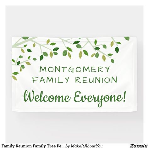 Family Reunion Family Tree Personalized Welcome Banner Family Reunion Cookies, Family Reunion Invites, Family Reunion Tree, Tree Name, Family Reunion Gifts, Family Tree Designs, Family Reunion Ideas, Family Reunion Games, Family Reunion Shirts